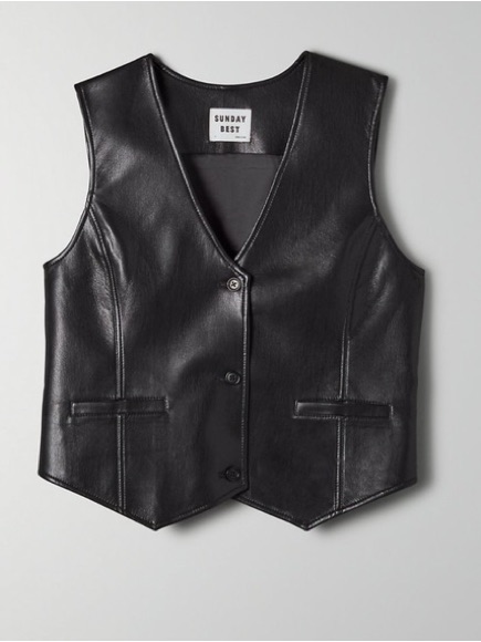 Aritzia Sunday Best Zoey Faux Leather Vest